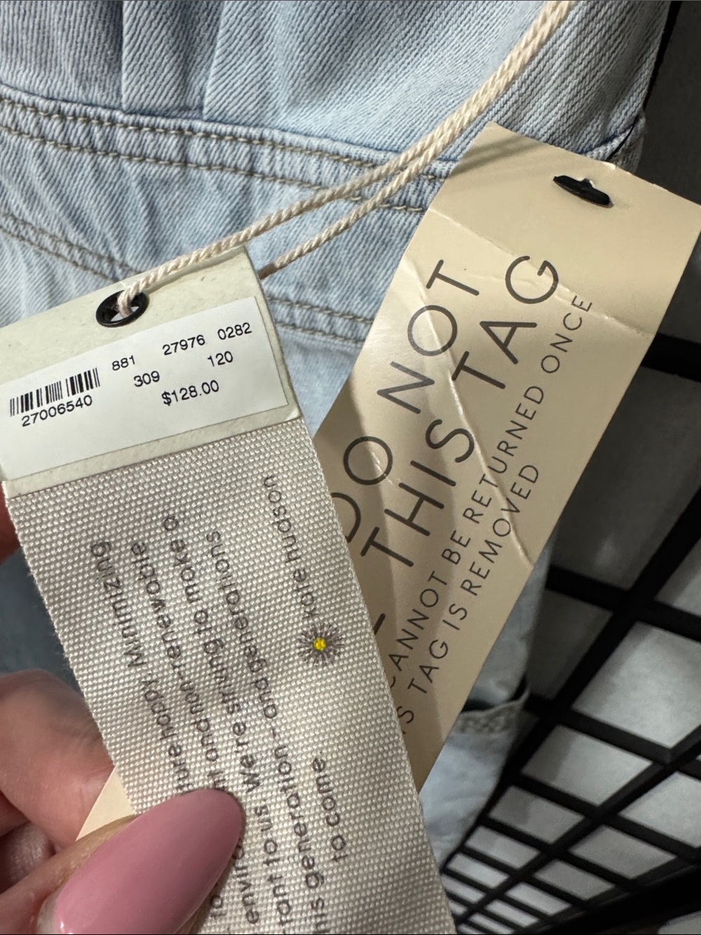 Happy Nature by Kate Hudson Denim Midi Dress 12 Light Wash Button Front Pockets - Picture 7 of 12